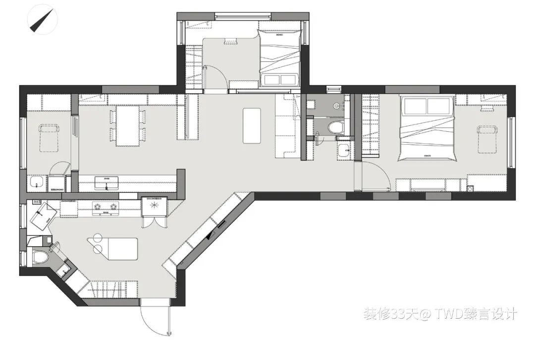餐厨开窗洞餐桌嵌入餐边柜不朽情缘网站卧室改餐厅(图3)